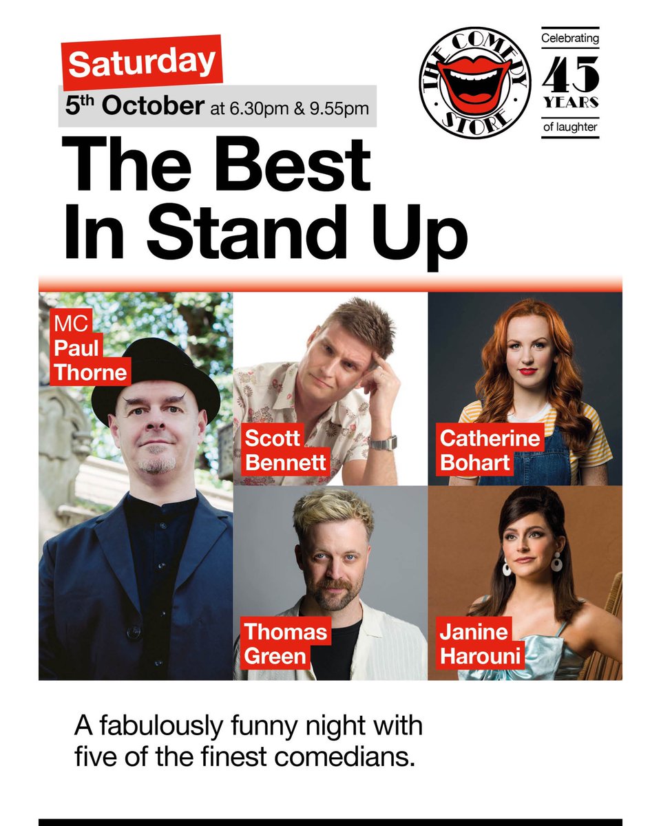 Just a handful of tickets left for the 6:30 best in stand up - so chop chop. 
And we have another show at 9:55! Aren’t we generous?