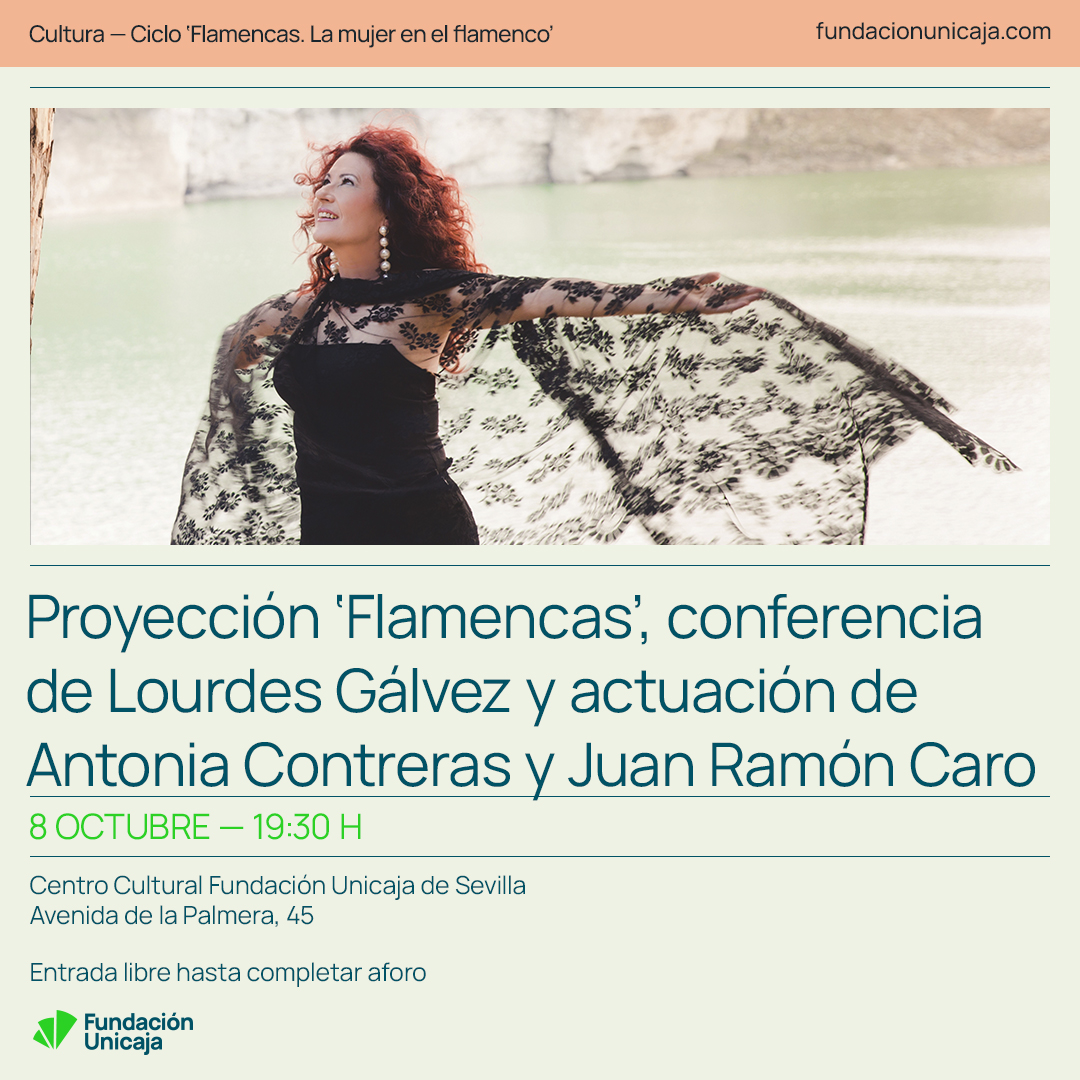 Fundación Unicaja (@fundunicaja) on Twitter photo 💃El próximo martes, nueva cita de nuestro ciclo 'Flamencas. La mujer en el flamenco'.
🎙️Disfrutaremos de la conferencia a cargo de Lourdes Gálvez y la actuación de la cantaora <a href="/Contrerias/">Antonia Contreras</a> y la guitarra de Juan Ramón Caro.
📌Centro cultural de #Sevilla
is.gd/tpNzKB 💃El próximo martes, nueva cita de nuestro ciclo 'Flamencas. La mujer en el flamenco'.
🎙️Disfrutaremos de la conferencia a cargo de Lourdes Gálvez y la actuación de la cantaora <a href="/Contrerias/">Antonia Contreras</a> y la guitarra de Juan Ramón Caro.
📌Centro cultural de #Sevilla
is.gd/tpNzKB