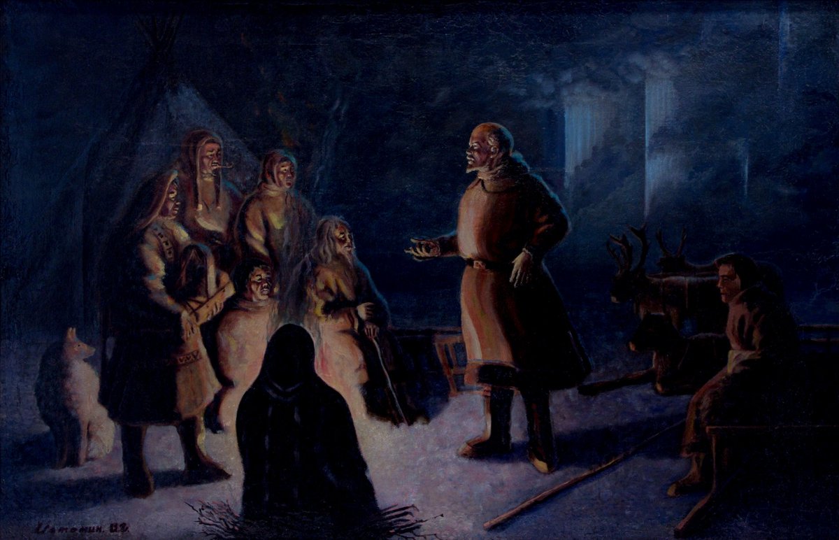 PicturesUssr's tweet photo. "Lenin in Yamal", painting by Ivan Grigorievich Istomin, 1947 https://t.co/dz2rOLDdeD