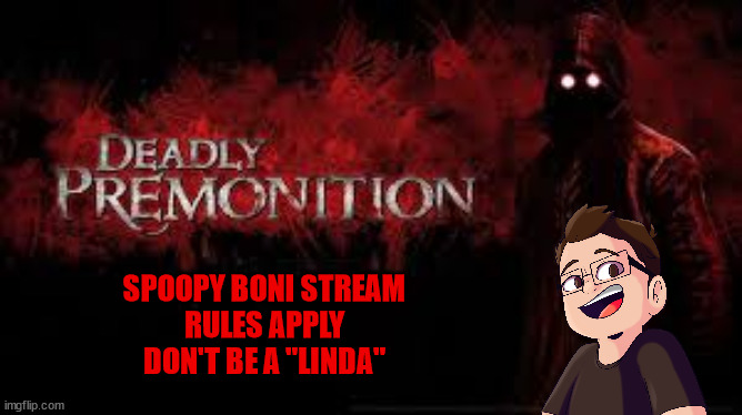 Farmhouse781's tweet photo. Spoopy Boni Stream - Deadly Premonition
       ==> https://t.co/hrt5KXUgs9 <==
 This game is INSANE! / Spooptober🎃 https://t.co/ZVK9OP8gvr