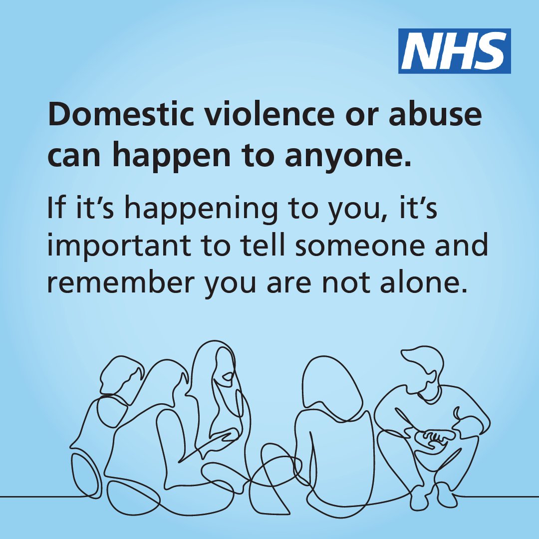 NHSuk's tweet photo. Domestic violence or abuse can happen to anyone. You do not have to wait for an emergency situation to reach out.  

Find out how to recognise the signs and where to get help — visit https://t.co/2R0v2KqoZS https://t.co/POWxmeD1X0