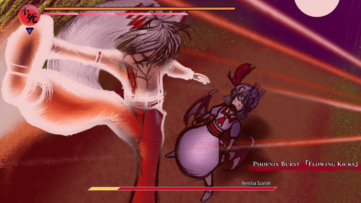 強すぎるもこたんはカッコいいじゃん
（これは9月の絵です)

#10月5日は妹紅の日