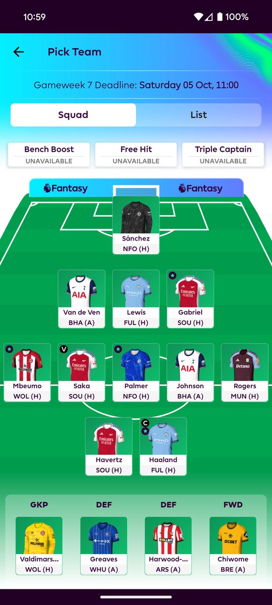 GW7🔒
Wildcard ✅
OVR-2.9m 🌍
#fpl