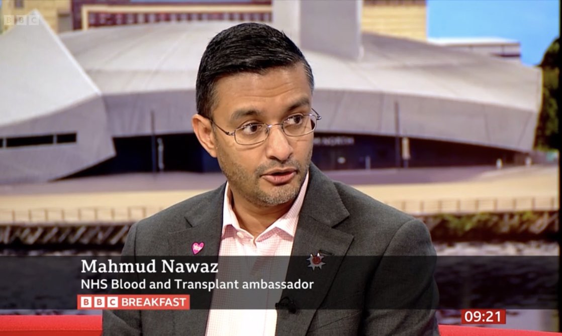Mahmud Nawaz (@mahmudnawaz) on Twitter photo Thanks <a href="/TVNaga01/">Naga Munchetty</a> & Charlie for inviting me & <a href="/SNODMatt/">Matt the SNOD</a> on to <a href="/BBCBreakfast/">BBC Breakfast</a>
#EthnicMinorities more likely to need transplants & less likely to consent to #OrganDonation - #healthinequalities solved by talking to your family about your decision ๐
3hr 18m bbc.co.uk/iplayer/episodโฆ Thanks <a href="/TVNaga01/">Naga Munchetty</a> & Charlie for inviting me & <a href="/SNODMatt/">Matt the SNOD</a> on to <a href="/BBCBreakfast/">BBC Breakfast</a>
#EthnicMinorities more likely to need transplants & less likely to consent to #OrganDonation - #healthinequalities solved by talking to your family about your decision ๐
3hr 18m bbc.co.uk/iplayer/episodโฆ