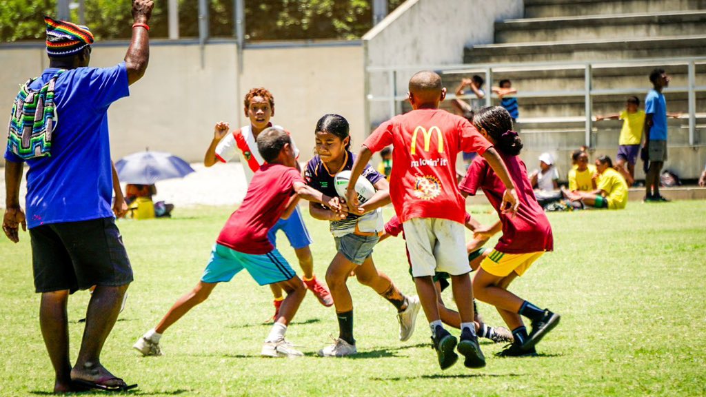 daditoka's tweet photo. Over 360 school children registered to participate in the 2024/2025 Motu Koita Schools Modified Games Rugby League Competition. Ages 6 to 7 boys and girls opened the trial matches at the Sir Hubert Murray Stadium. Thank you to Mark Mom and the PNGNRL team for a great day. https://t.co/HbnGkTZJQQ