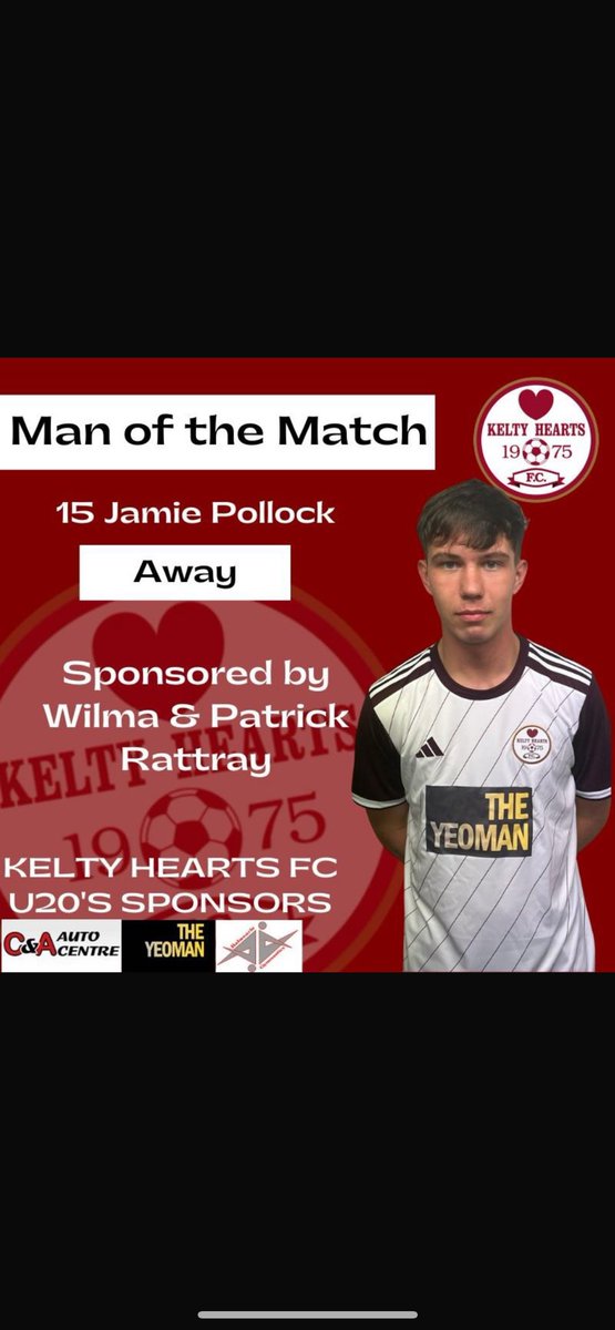 KeltyHeartsFC's tweet photo. ๐ฑ๐ป U20s Result
Kelty Hearts 5-3 Stirling Albion
Goals from Reddington, Denholm and a Jack OโDonnell hat-trick keep the #youngmaroonmachine unbeaten run going!
Well done to Jamie Pollock with a MOTM performance.
#youngmaroonmachine #developmentfootball #undefeated #keltyhearts #hattrick
