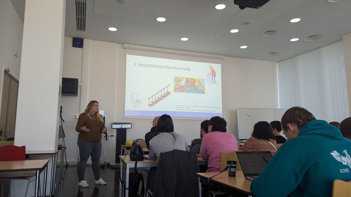 [Journée du GI gériatrie de la <a href="/SFP_Physio/">SFP</a>]
La journée autour de kinésithérapie &amp; âgisme continue avec notamment l'atelier 👵 "La continence en pratique" 💧par Émilie Cerutti.