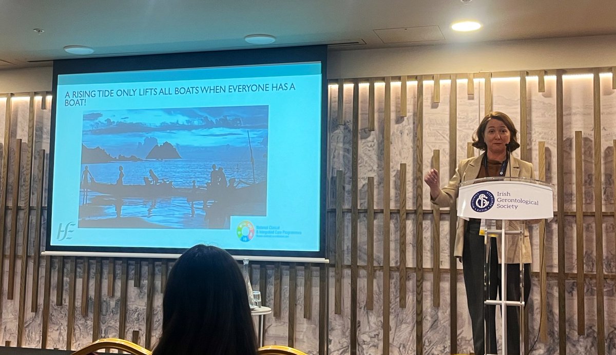 Dr Siobhan Kennelly opens the “Integrated Nursing Home Care” session and ends on this note - we need more boats 🚤 

#IGS2024