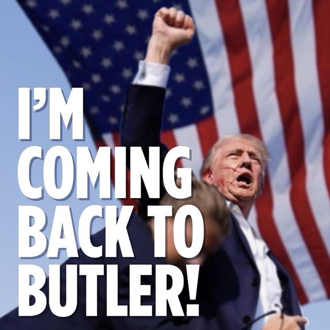 unboundedlife1's tweet photo. President Donald J. Trump returns to Butler PA today for second rally at site of assassination attempt on July 13th
#TrumpRally #ButlerPA #ButlerFarmShow #October5
https://t.co/zK6GtB12f3 https://t.co/b9UuIWrfqj