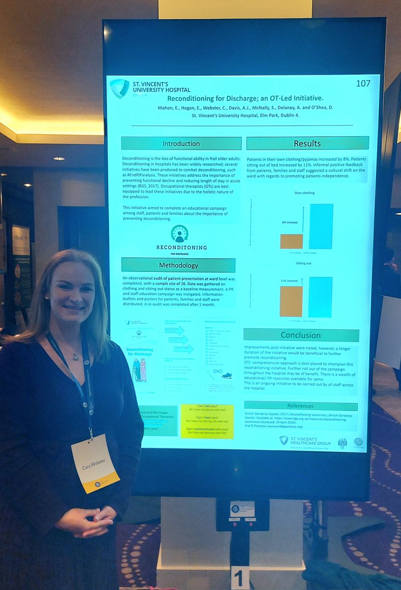 SVUH Occupational Therapy Dept (@ot_svuh) on Twitter photo Day 2 of #IGS2024 <a href="/irishgerontsoc/">Irish Gerontological Society</a> conference. Senior OT in Older Persons Care <a href="/CaraWebs24/">Cara Webster</a> presenting 'Reconditioning for Discharge; an OT-Led Initiative' on behalf of her team 👏 <a href="/EllieHoganOT/">Ellie Hogan</a> <a href="/EllaMahonOT/">Ella Mahon</a>. Special thanks to CSOT <a href="/AislingDavis_OT/">aislingdavis</a> for your guidance 😊 Day 2 of #IGS2024 <a href="/irishgerontsoc/">Irish Gerontological Society</a> conference. Senior OT in Older Persons Care <a href="/CaraWebs24/">Cara Webster</a> presenting 'Reconditioning for Discharge; an OT-Led Initiative' on behalf of her team 👏 <a href="/EllieHoganOT/">Ellie Hogan</a> <a href="/EllaMahonOT/">Ella Mahon</a>. Special thanks to CSOT <a href="/AislingDavis_OT/">aislingdavis</a> for your guidance 😊