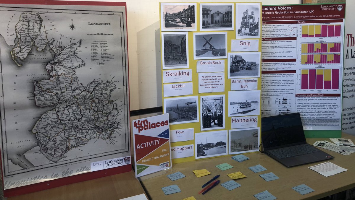 All set up for the Fun Palace event  at <a href="/LancsArchives/">Lancashire Archives</a> today! Why not come down to Preston to find out more about the wonderful world of Lancashire Dialect? 😀