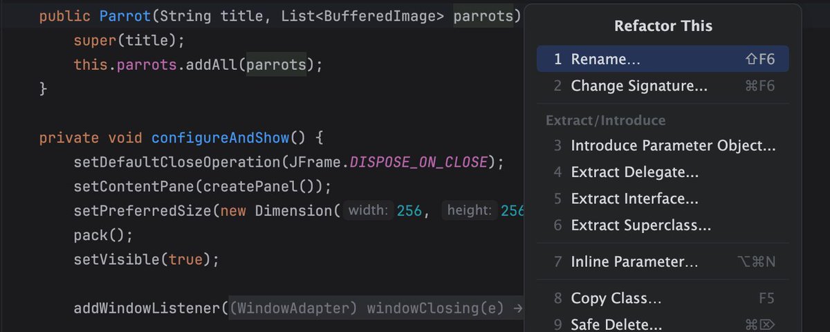 intellijidea's tweet image. Refactoring 🍃 @SpringBoot code is safe &amp;amp; fast with #IntelliJIDEA. If offers many refactoring options, like Rename, Delete, Extract, and many more!

⌨️ Press ⌃T/Ctrl+Alt+Shift+T and get refactoring right away!

Learn more: jb.gg/spring
#IntelliJIDEATips