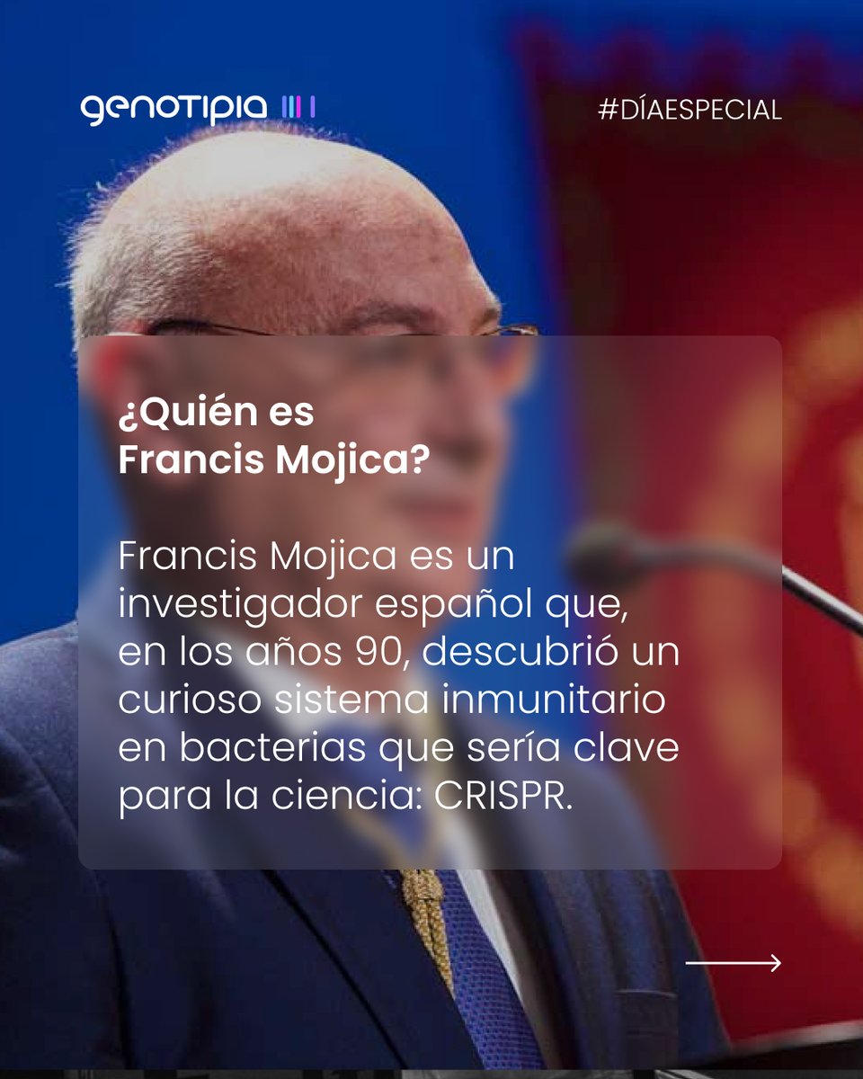 genotipia's tweet image. Hoy celebramos el cumpleaños de Francis Mojica, el investigador español cuyo descubrimiento de CRISPR ha revolucionado la ciencia. 🧬🌍

👉🏽 No te pierdas su entrevista completa aquí: genotipia.com/genetica_medic…

#FrancisMojica #CRISPR #EdiciónGenética #Ciencia #Biotecnología