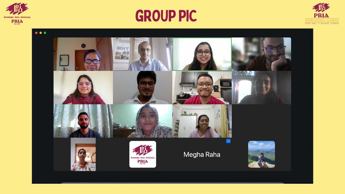 PRIA_India's tweet photo. On 3rd Oct, we held the 2nd session of the Youth-Led Climate Action Fellowship with 14 inspiring fellows! 
We kicked off with a discussion on #climate issues, followed by talks from Ms. Rashmi Gopal and Mr. Siraz Hirani on #climateimpacts #community #resilience solutions! https://t.co/WAC6XfXeXd