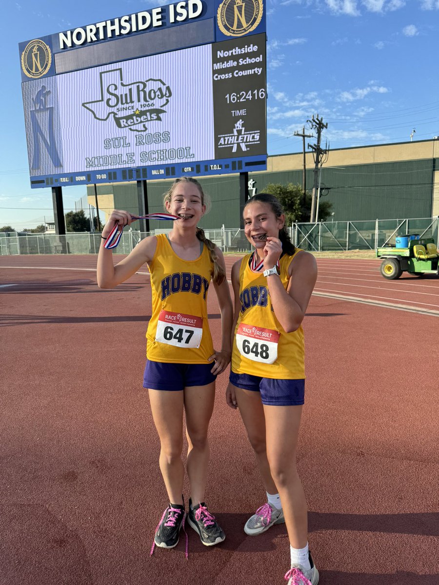 CoachYotter's tweet photo. This is awesome:
2 Hawks that RAWK! Olivia Fenderson came in 3rd in the Texas division and Rosalie Shannon 5th place! Girls will be going to the meet of the Champs next week! #RawkStars #Hawkstars @HobbyGirlsATH @NISDHobby https://t.co/YO0okHpQQ8