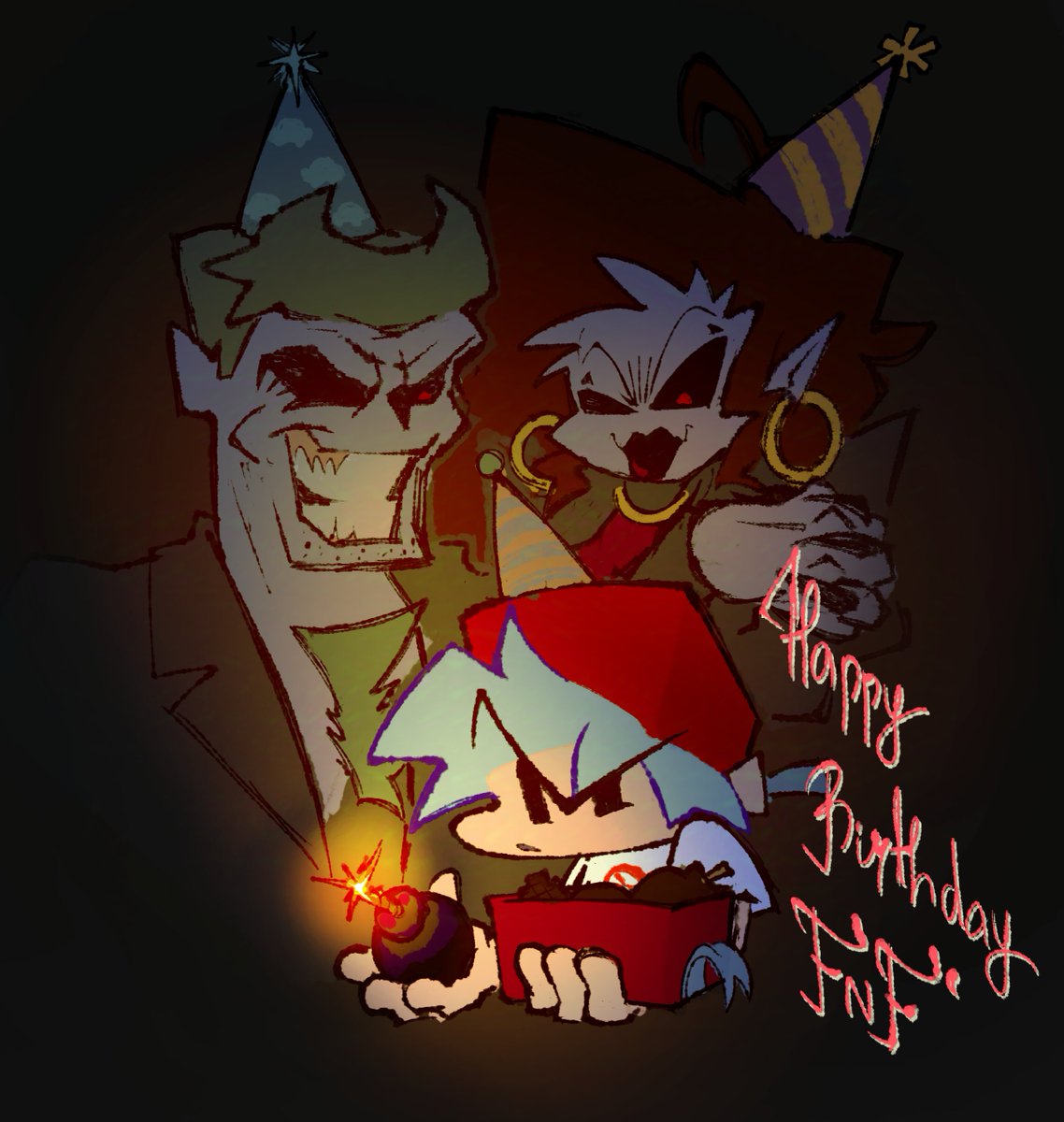 naisonji's tweet photo. Happy birthday Friday Night Funkin'! https://t.co/SJOvrrtpEU