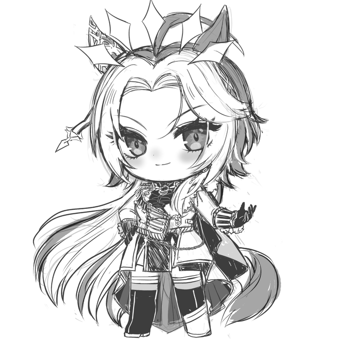 デフォルメ練習()細かい所は清書のときに書き込む。寝る 