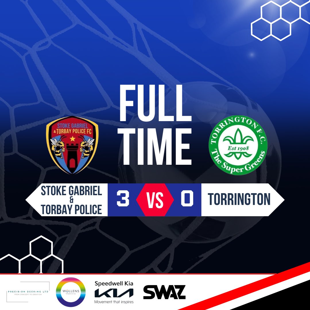 ⚽️🔵 FULL TIME: @sgtpolicefc 3 - 0 @torringtonfootball 🔵⚽️

A second half goal from Callum Childress sees us finish 3 nil! 

We are now undefeated in 5.

#COYB
