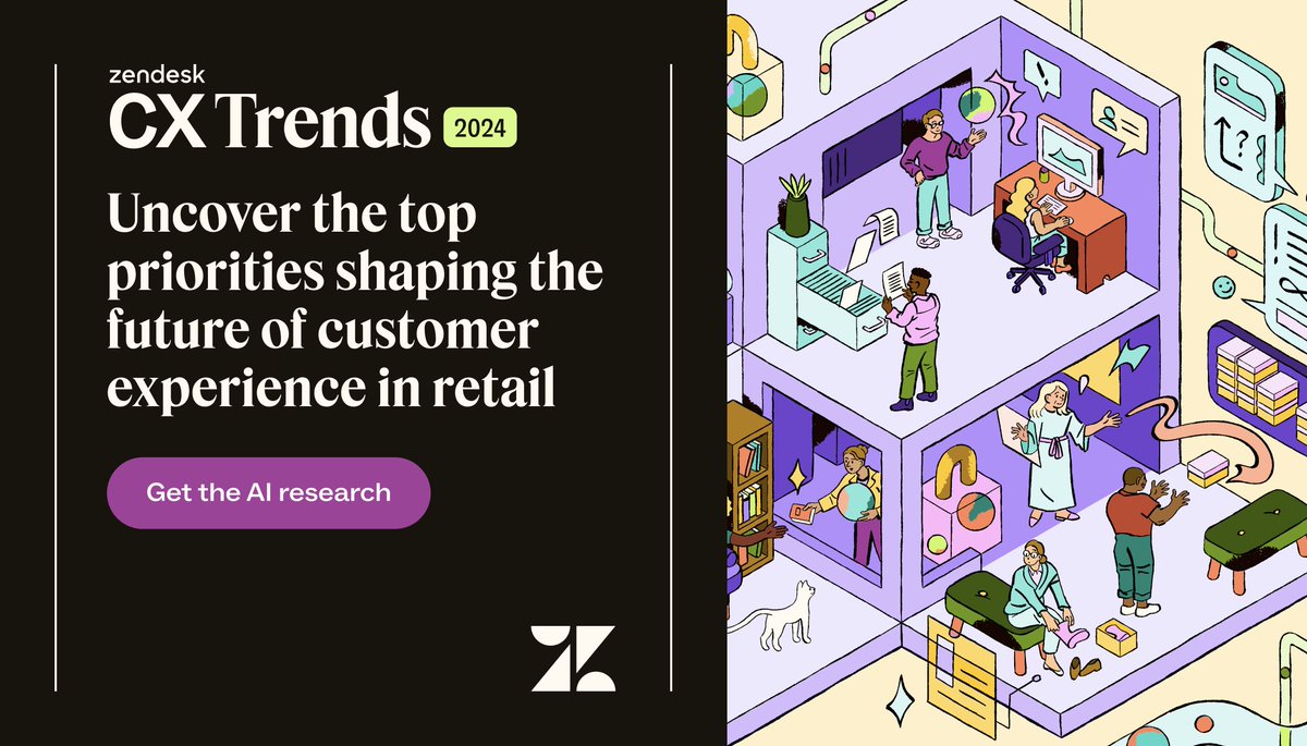 scoretti's tweet image. 📱 From data security to personalized experiences, AI is reshaping retail. Explore Zendesk's #CXTrends 2024 report to discover why 74% of retail leaders believe traditional customer experience is evolving rapidly. bit.ly/3ZSB2YV