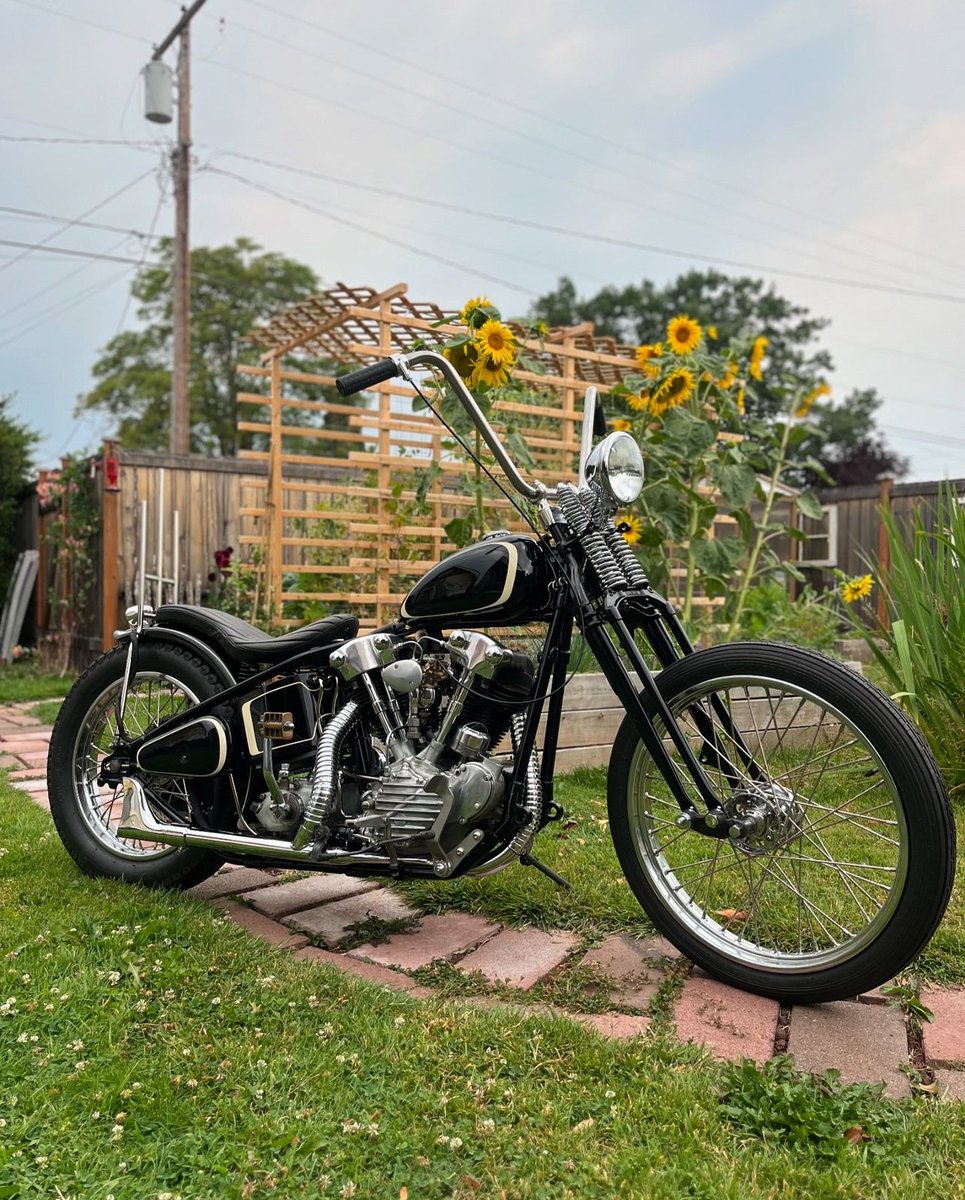 LowbrowCustoms's tweet photo. Pretty sure this is what knucklehead chopper perfection looks like... @bmc.billy SHeeeeeSh thats a nice '41 FL ! #choppershit #knucklehead #chopper #hd #harley #ftw #buildsomething #chopitbuilditrideit #becausechopper https://t.co/Ze72YduHgL