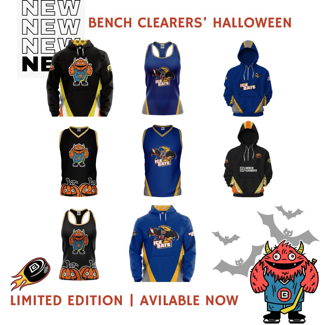 Hey BC Fans! Our Limited Edition Halloween Collection is here! 🎃
Get ready to rep your team with spooky style.

Once they’re gone, they’re gone for good. 🏒🔥
Get yours now!  benchclearers.com 
#HalloweenGear #HockeyStyle #SpookySeason #AHLSeason #NHLSeason