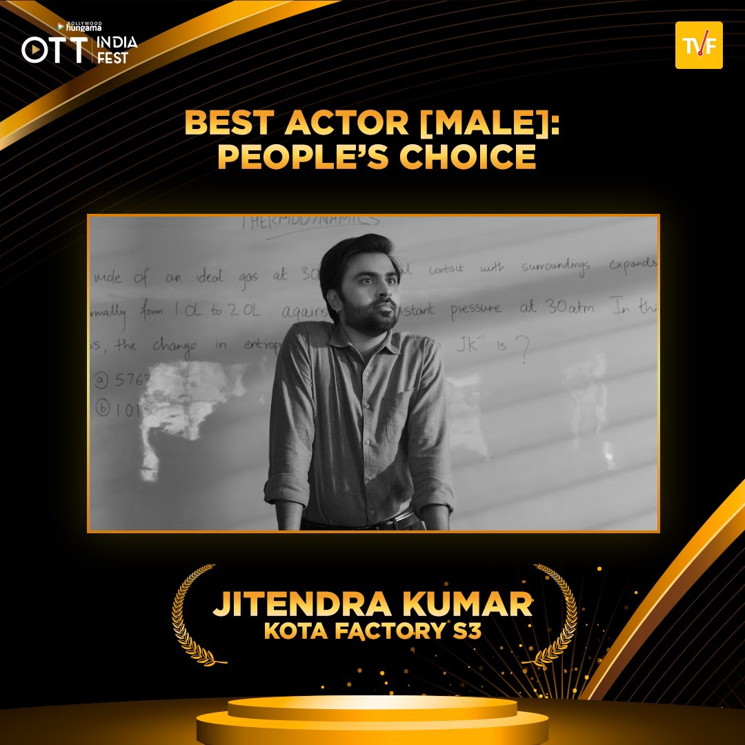 TheViralFever's tweet photo. Big congrats to Tillotama Shome and Jitendra Kumar for winning Best Actor Female and Male at the Bollywood Hungama OTT India Fest! Your
brilliant performances continue to inspire us all. So well deserved!
@NetflixIndia
@ArunabhKumar @mehta_pratish
#RaghavSubbu @Punbatra @iampravinyadav
#ManishChandwani @nikitalalwani @vijaykoshy @uncle_sherry @jitendrajk06
@TillotamaShome