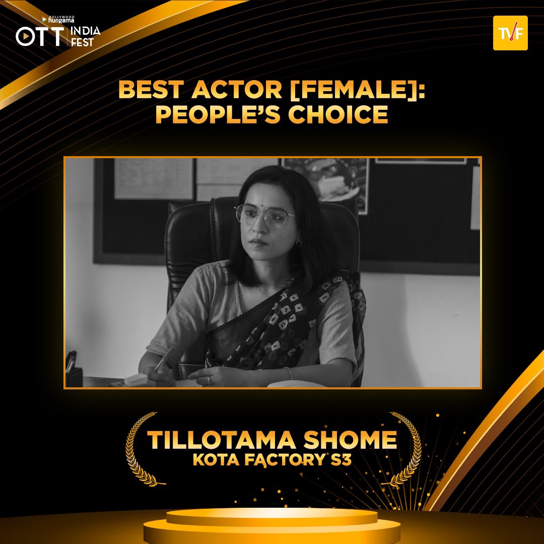TheViralFever's tweet photo. Big congrats to Tillotama Shome and Jitendra Kumar for winning Best Actor Female and Male at the Bollywood Hungama OTT India Fest! Your
brilliant performances continue to inspire us all. So well deserved!
@NetflixIndia
@ArunabhKumar @mehta_pratish
#RaghavSubbu @Punbatra @iampravinyadav
#ManishChandwani @nikitalalwani @vijaykoshy @uncle_sherry @jitendrajk06
@TillotamaShome