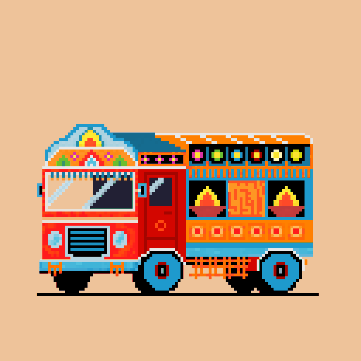 SVOR87's tweet photo. Pixelart Indian truck
#pixelart #indiedev #gameart #2d #indiantruckart #pakistanitruckart
#gamedev #colorful #aseprite #pixelbrush #indianart https://t.co/1gMByuN2r3
