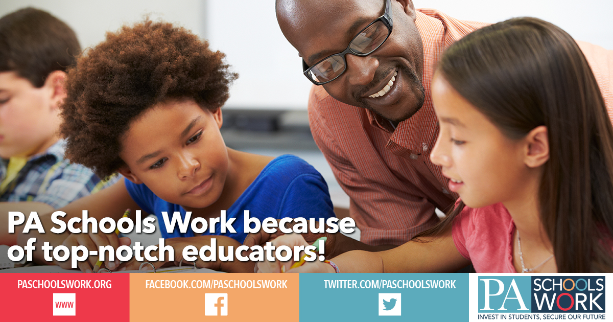 PASchoolsWork's tweet photo. Teachers can have a tremendous impact on a student's future success; whether it's the support they show, a kind word said, confidence given, or the lessons they teach. #PASchoolsWork because of our top-notch educators! #WorldTeachersDay https://t.co/7bwGwwDHLC