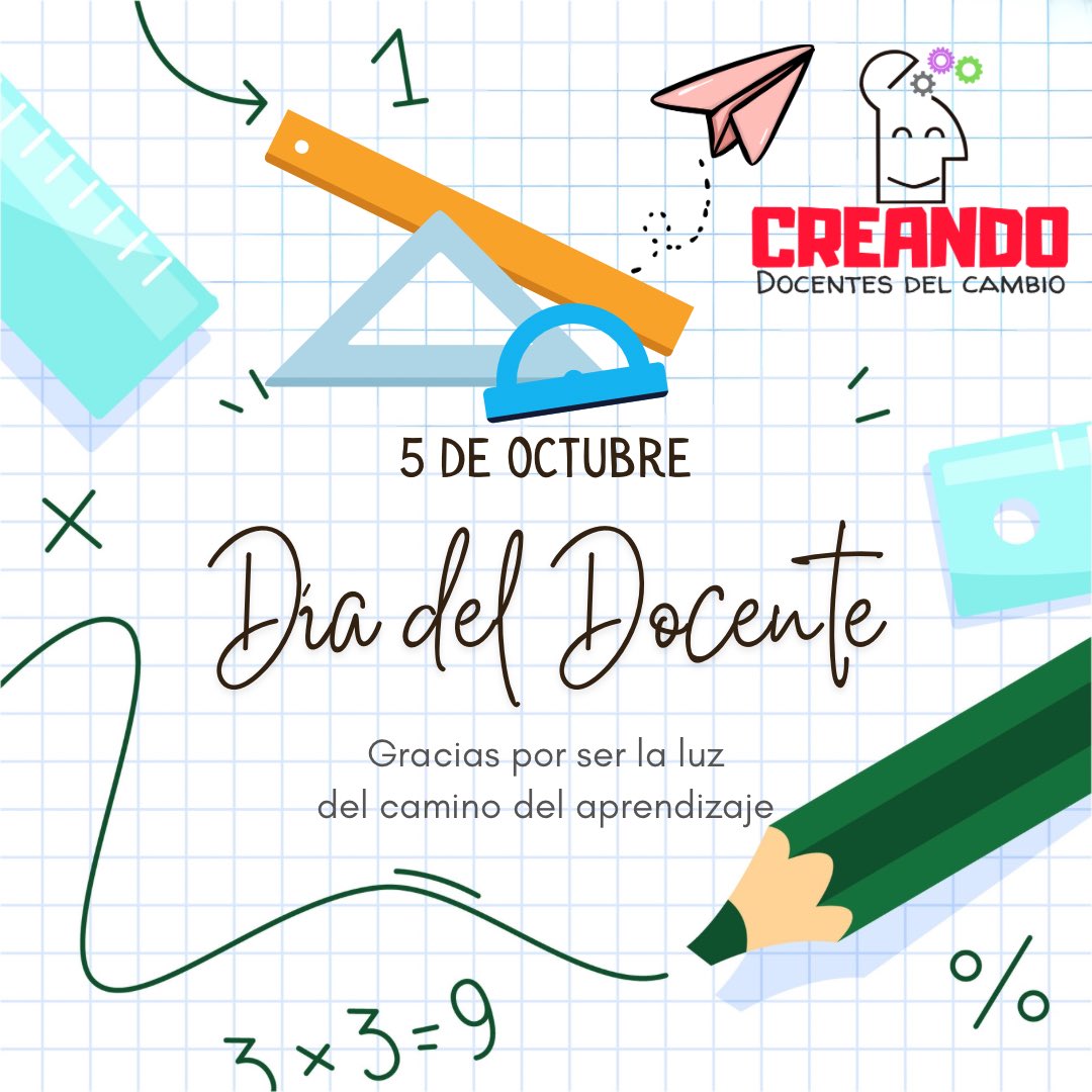 docentescreando's tweet photo. ¡Feliz día del docente! #docente #primaria #infantil #secundaria #bachillerato #universidad #fp #academia #escuela #colegio #aprender #enseñar https://t.co/6NSIeIaFr7