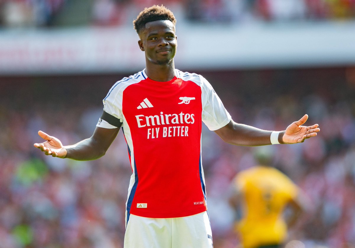 Sofascore's tweet image. ⚠️ | QUICK STAT

Most across Europe's top 5 leagues this season:

🅰️ Assists – Bukayo Saka (7)
🎁 Big chances created – Bukayo Saka (13)
🔑 Key passes – Bukayo Saka (27)

Can't. Be. Stopped. 🟥⬜️