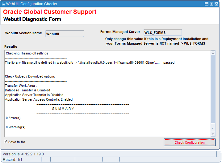 FriedholdMatz's tweet image. The webutilconf12c.fmb from #OracleSupport for checking the #WebUtil configuration is helpful and I modified it for Jacob 1.21 and ffisamp32/64.dll.