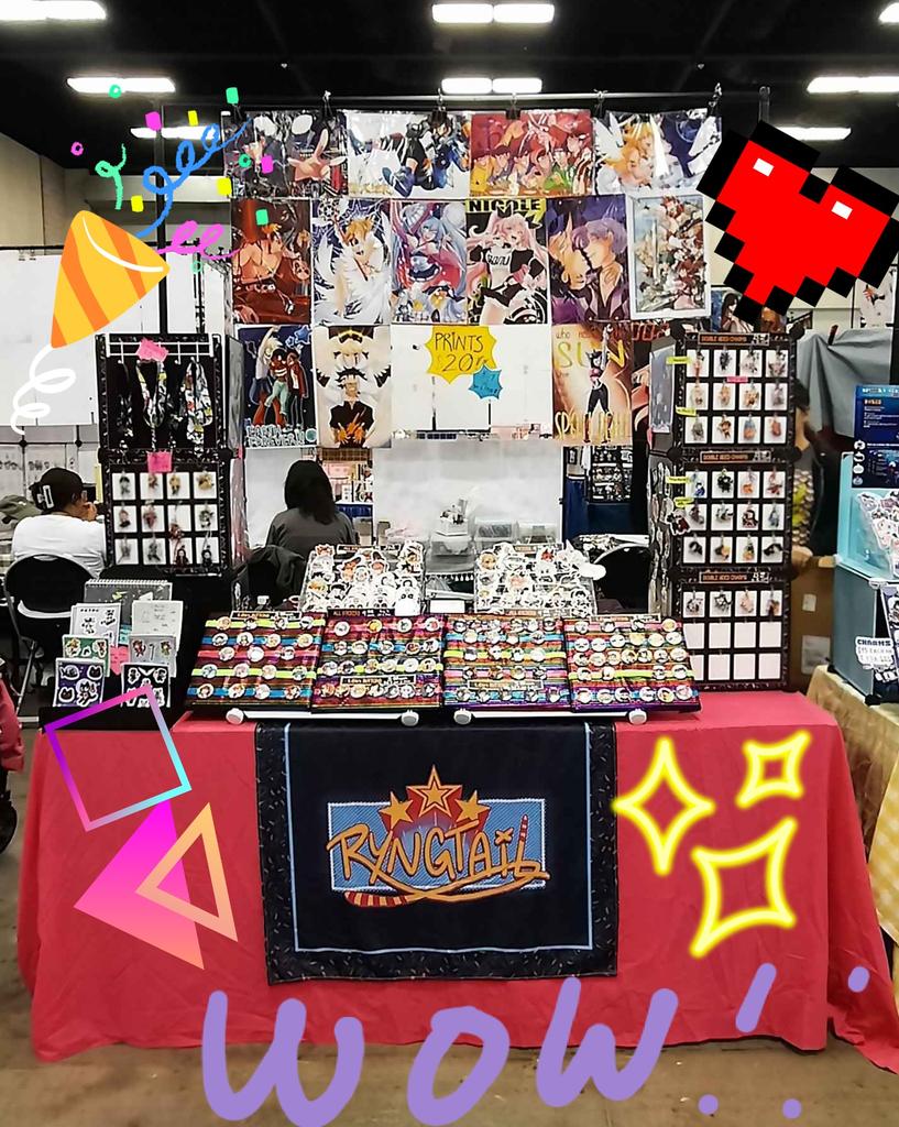 im so bad at promoting but im here at Anime Fiesta in McAllen TX!!! stop by if you're here and check out my wares!!