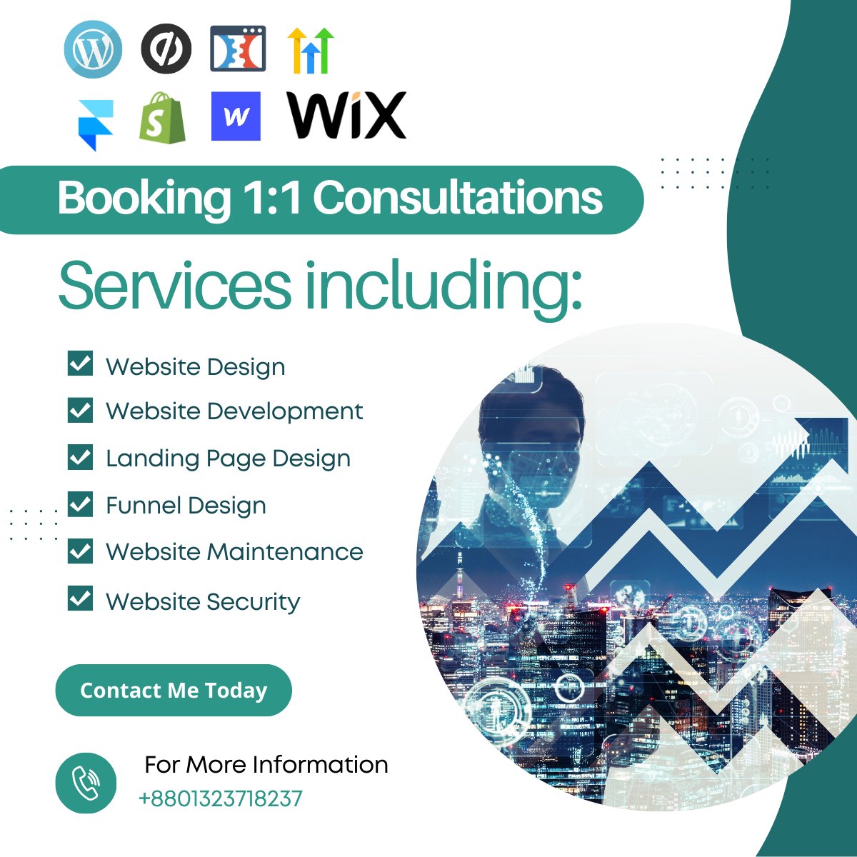 Booking 1:1 Consultations.

Contact me today to learn more about my services and to get a free quote!

#webdesign #webdeveloper  #wordpress #landingpagedesign #cro  #funneldesign #leadmegnet #salesfunnel #help  #websitedesign #websitemaintenance #websitesecurity #ecommerce #blog