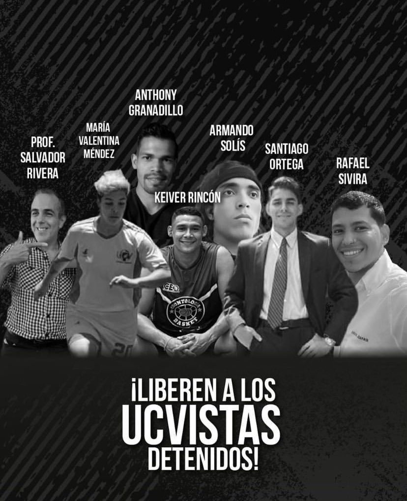 la_ucv's tweet photo. Liberen a los muchachos, sin ellos en la UCV estamos incompletos. https://t.co/0CJLV7DHvr