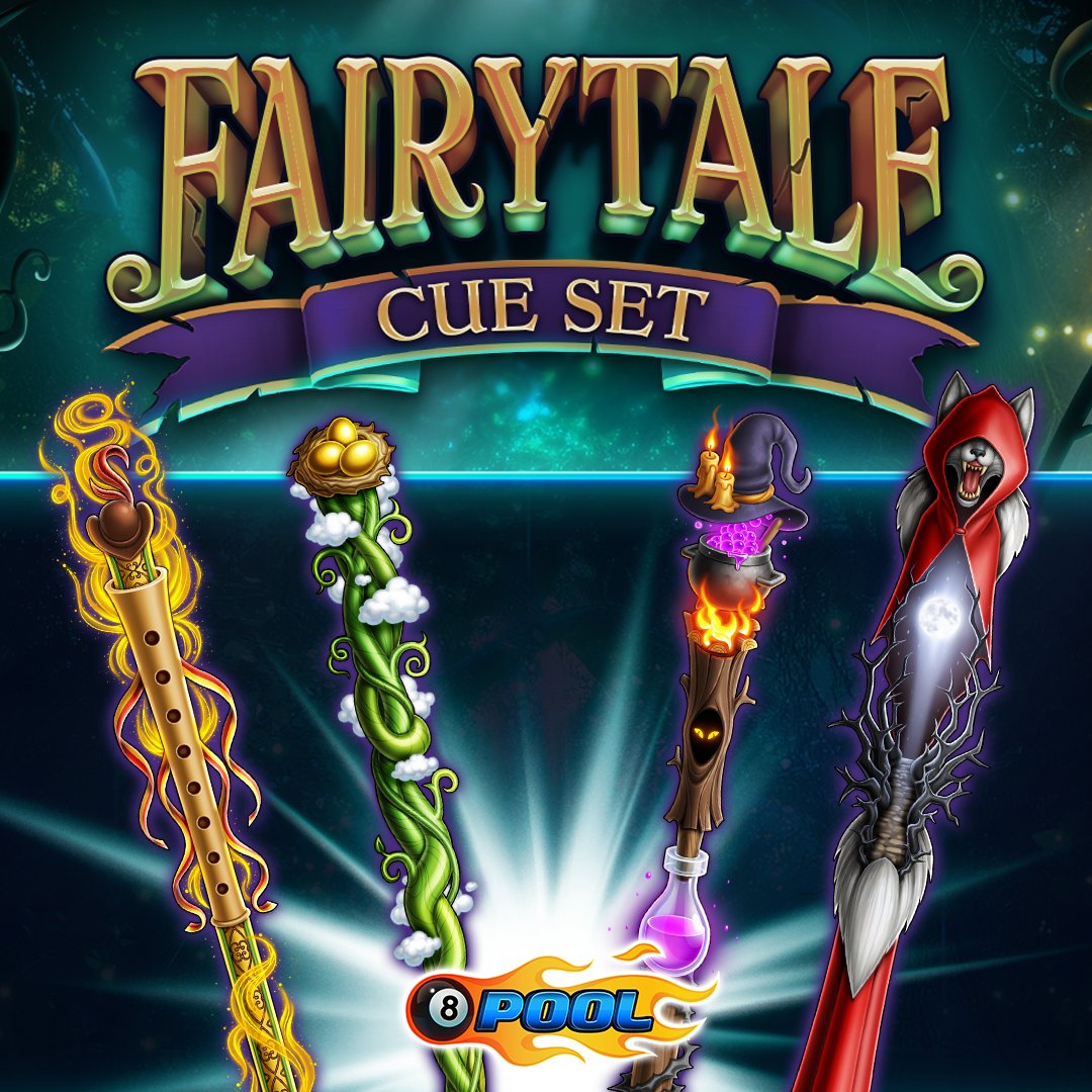 8ballpool's tweet photo. Bring some magic into your matches with NEW #Fairytale Cues! 🍄 🧚‍♂️

✨ Boost your #CueCollectionPower
🎁 Exclusive Web Shop discounts

Get yours » https://t.co/TzqoTFmTTd

#8BallPool https://t.co/U4c36rSRfO
