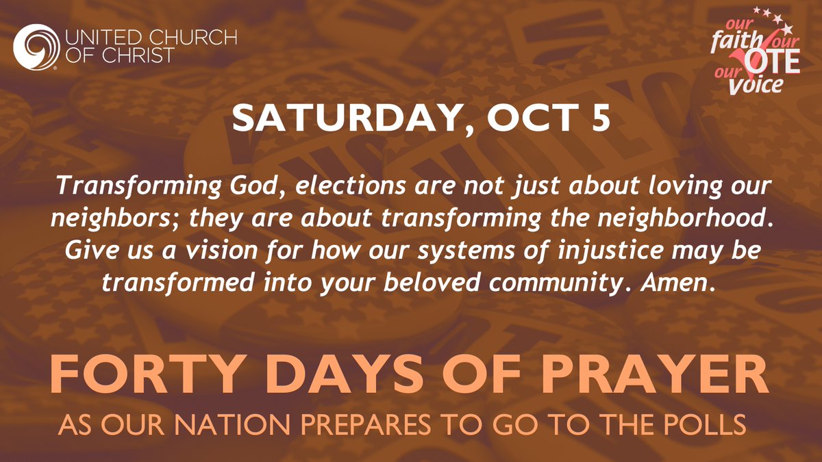 justice_ucc's tweet photo. 🙏🏼 In a time of uncertainty of election protections, we pray that every person who wants to vote in the election will be able to vote in the election. May God encircle their rights with strength and protection. Amen. #FortyDaysofPrayer https://t.co/YSDHzdqGlK