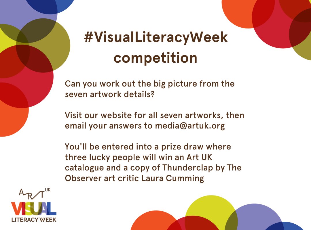 artukdotorg's tweet photo. #VisualLiteracyWeek competition 🏆 The lantern is significant, but what might it symbolise?

@ObserverUK art critic @LauraCummingArt has set a challenge, can you name these 7 works? https://t.co/beDOx7zPzp

Enter to win an Art UK catalogue and copy of Laura's book Thunderclap https://t.co/v8AKTQfv9R