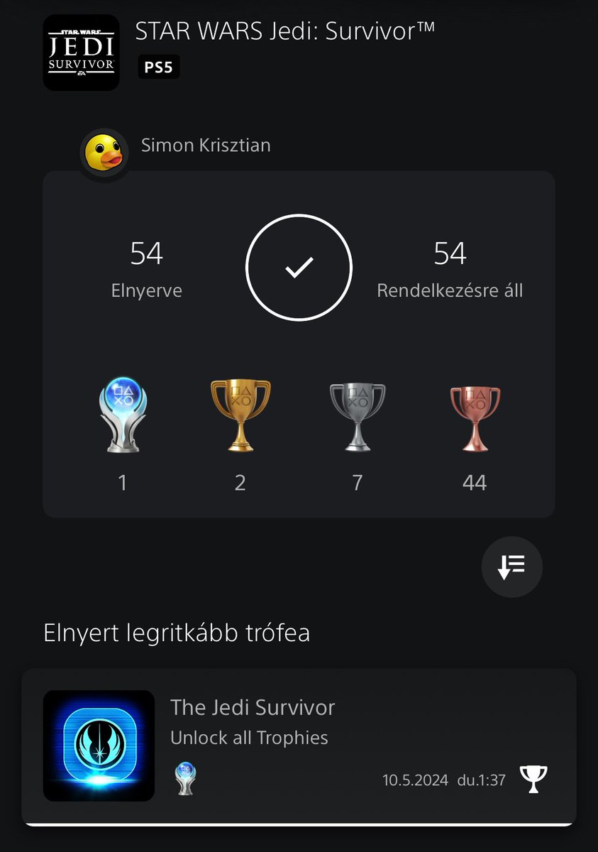 simonkrisz92's tweet photo. Gyűlöltem a végén a gyűjtögetést, de a többi tetszett. #StarWars #PlatinumTrophy https://t.co/4PkBaIARNI