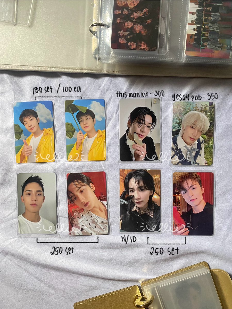 ʚɞ °｡⋆ ⸜ 🛒

wts lfb
seventeen assorted pcs 

this man wonwoo aladdin pob &amp; kit pc
seventeenth heaven carat ver wonwoo
moonrise hotel jeonghan pc &amp; id
season’s greetings mingyu &amp; vernon
17IRH dear ver mingyu 

– prices on pic
– on-hand
– imus, cavite
– reply / dm to claim