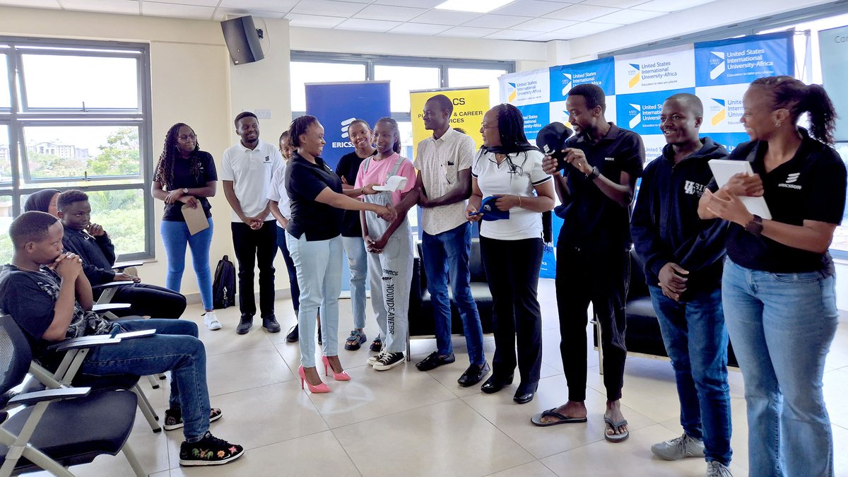 EricssonMEA's tweet photo. Ericsson Kenya had some exciting times at the @ExperienceUSIU Annual Career Fair!🌍

Our team engaged students through exhibitions, panels and a masterclass.

We are committed to nurturing the next generation of ICT professionals.🎓

#ExperienceUSIU #EricssonMEA #AfricaInMotion https://t.co/8YarSWiqWc