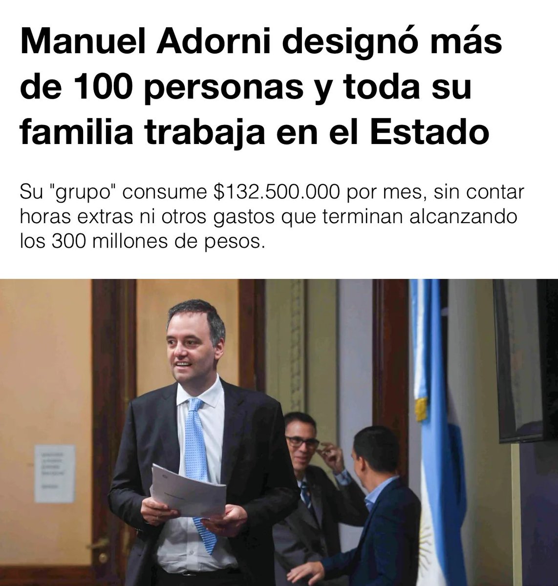 Quieren cerrar hospitales y universidades porque “no hay plata”, pero Adorni y sus familiares cuestan 300 MILLONES POR MES.
