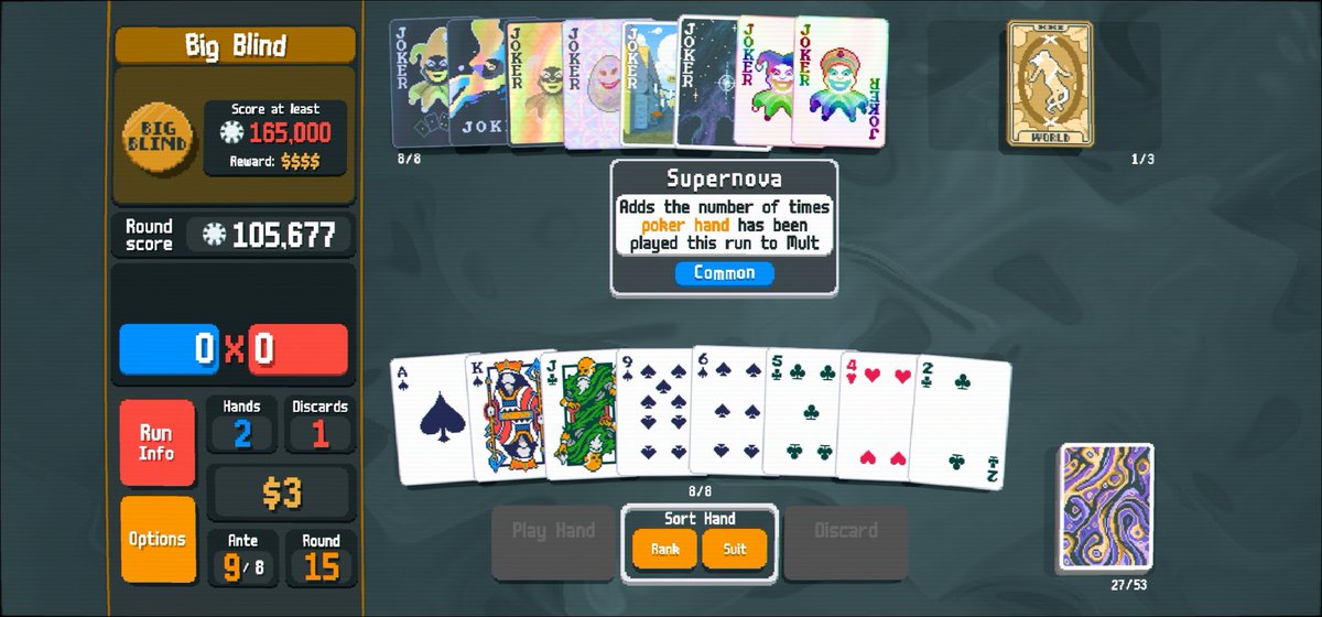 asanism's tweet photo. Crazy how I survived till ante 9 with this stats and joker https://t.co/QH2up8r944