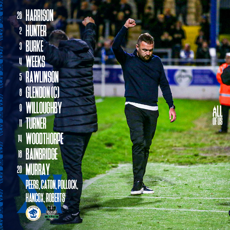 ChesterFC's tweet photo. Here's your #ChesterFC 𝗧𝗲𝗮𝗺 𝗡𝗲𝘄𝘀 for today's game against @FarsleyCelticFC! 🔵

#AllOfUs | #CFCFAR