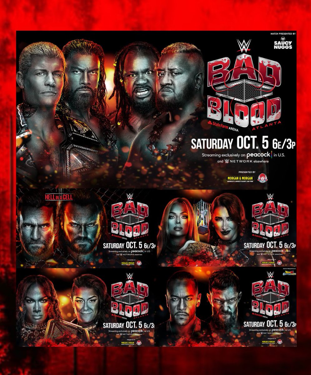 The official final full card for #WWEBadBlood 2024 which goes down tonight.