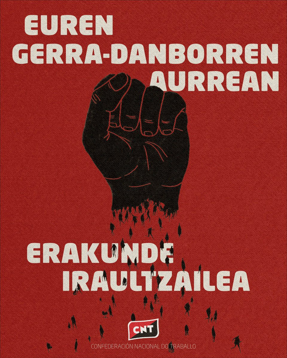 Behera genozidioak!

Behera estatuak!

Bakean biziko garen mundu solidario baten alde.

Gerra-danborren aurrean, erakunde iraultzailea