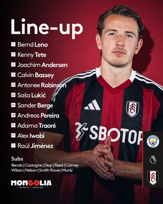 XI: Leno, Tete, Andersen, Bassey, Robinson, Lukić, Berge, Andreas, Adama, Iwobi, Raúl.

Subs: Benda, Castagne, Diop, Reed, Cairney, Wilson, Nelson, Smith Rowe, Munz.