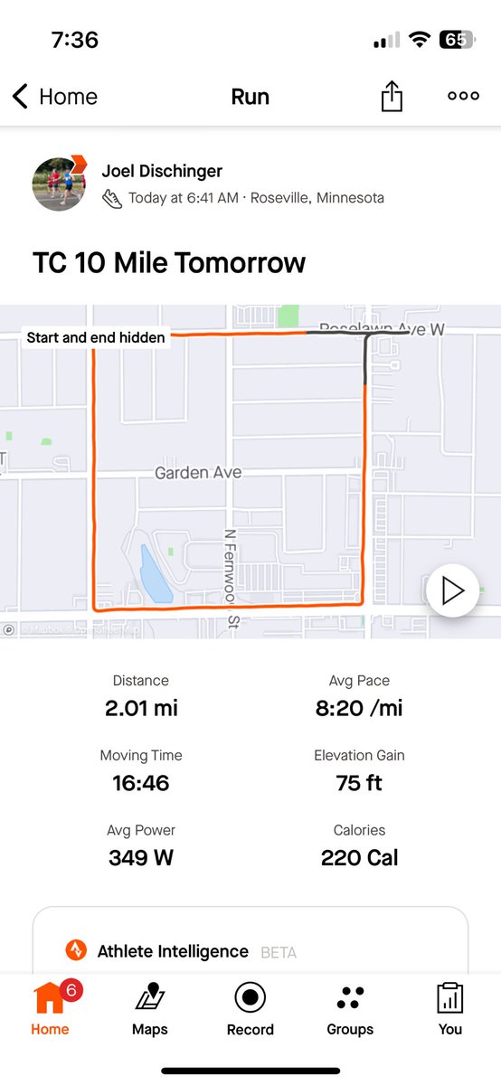 jrdischinger's tweet photo. Two more miles done, legs up on the wall before tomorrowโs #TC10Mile. https://t.co/7dMATsk0dF