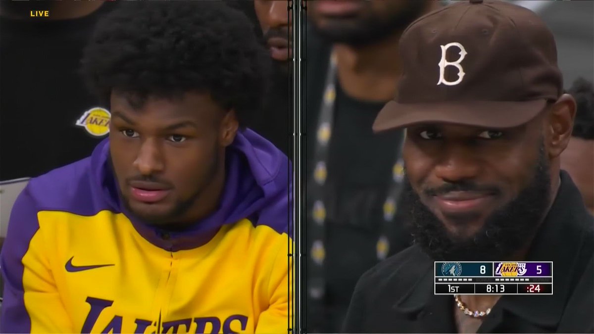 BrownU_Bears's tweet image. A proper throne for the 👑. 

Bron wore the Brown vintage B hat last night during the @Lakers game

#EverTrue