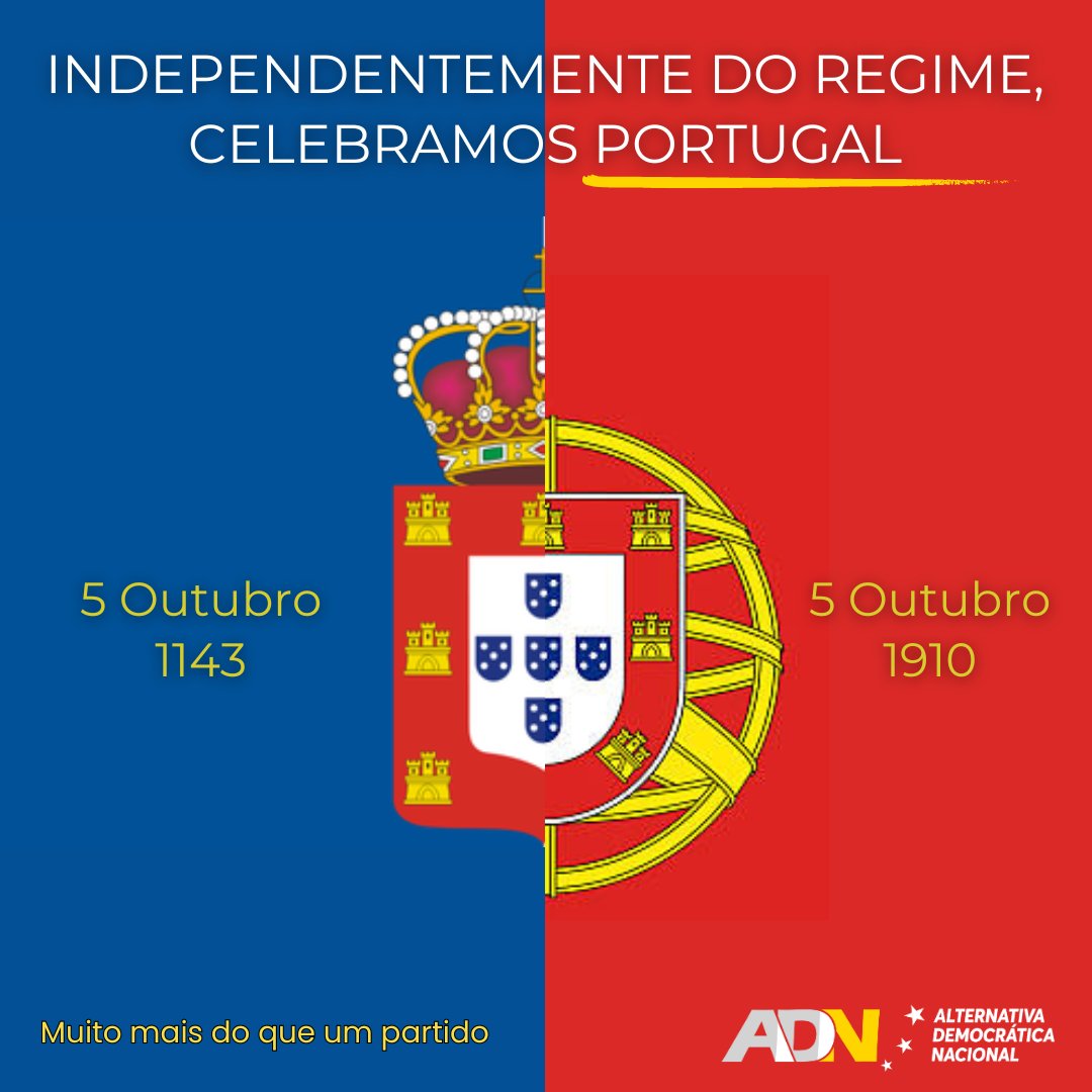 A 5 de Outubro de 1143, D. Afonso Henriques, primeiro rei de Portugal🤴, e o seu primo Afonso VII de Leão e Castela 🫅 assinavam o Tratado de Zamora📄, que reconhecia Portugal como um Estado independente.

A 5 de Outubro de 1910 foi proclamada a República Portuguesa.🇵🇹